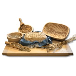 Bild 4 zu Artikel Gärkörbchen 25x15cm, für Brote von 750g - 1.500g mit Stempel DANKE 